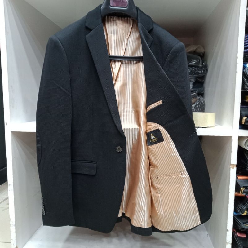blazer pria hitam casual blazer pria slim fit santai bahan Stretch import