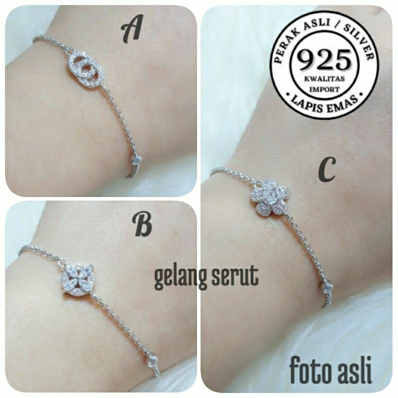 GELANG PERAK ASLI 925/GELANG SERUT/GELANG TANGAN SERUT PERAK/GELANG WANITA/GELANG CEWEK/GELANG SERUT