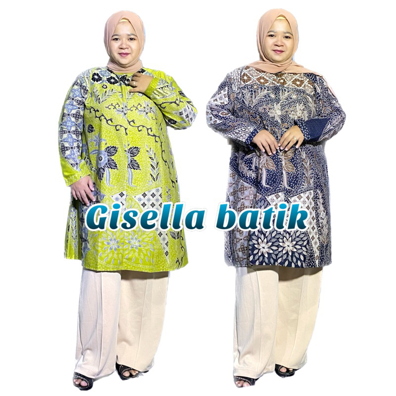 TUNIK BATIK JUMBO BIG SIZE LD 120 130 140 CM BUSUI KERAH SHANGHAI