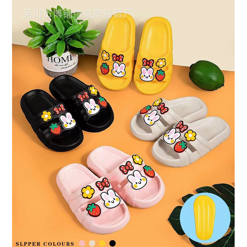 SANDAL SLOP JELLY ANAK BABY KIDS IMPORT KELINCI RABBIT FULL KARET LUCU