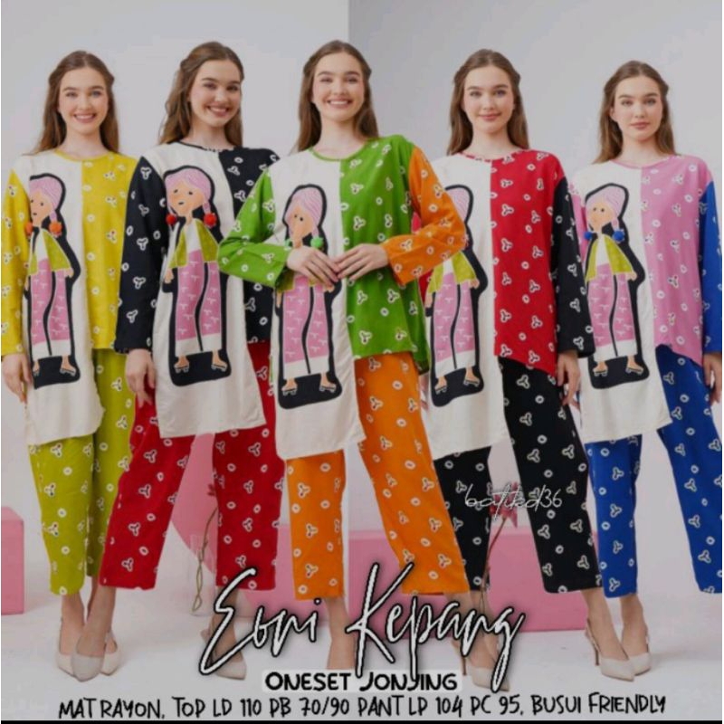 SETELAN WANITA JONJING EORI KEPANG BRAND SEMERBAK BATIK ORIGINAL SETELAN KEKINIAN VIRAL SETELAN WANI