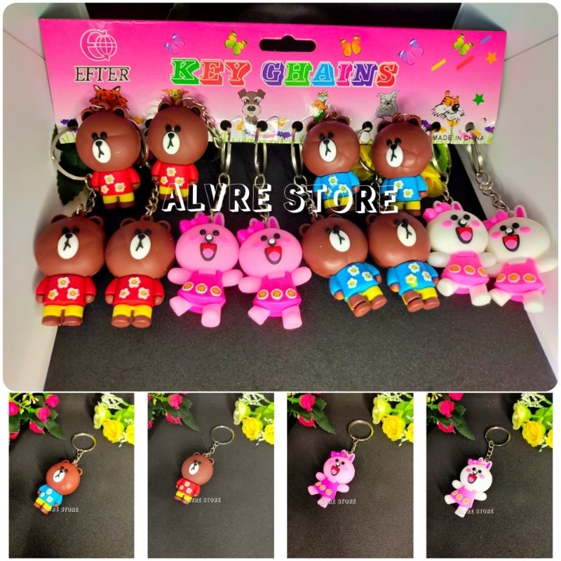 Gantungan Kunci Bear Bunny Friends Brown Kualitas Import - Ganci Aksesoris Souvenir