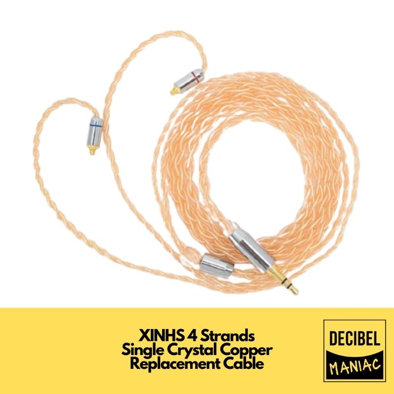 Kabel Upgrade 4 Core XINHS 4 Strands SCC Single Crystal Copper Replacement Cable for KZ CCA QKZ TFZ 