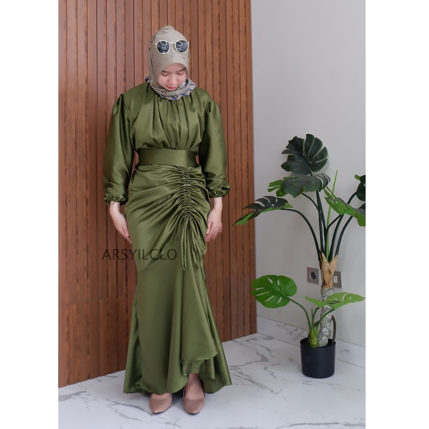Vanya Dress Jumbo Bigsize Silk Turkey Malay Long Dress Kondangan Bridesmaid Viral Busui Friendly Satin Dress