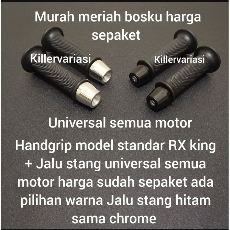 Handgrip Rx King FizR F1zr jupiter z jupiter mx vega zr vega r mio beat vario Sepasang Lengkap + Jalu Chrome dan hitam universal semua motor