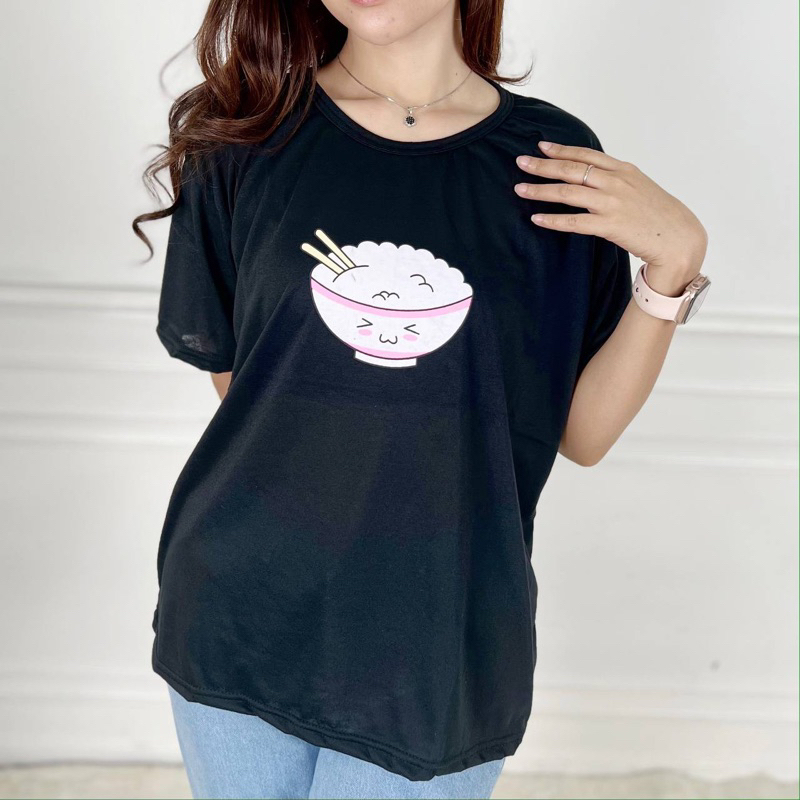 AFI - MC - Kaos Oversize Wanita Rice Bowl (LD 106, P 65)