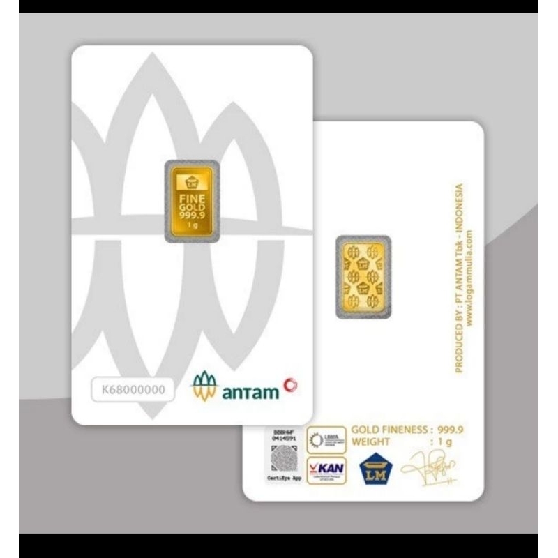 LOGAM MULIA EMAS ANTAM 1 GRAM / ANTAM CERTIEYE