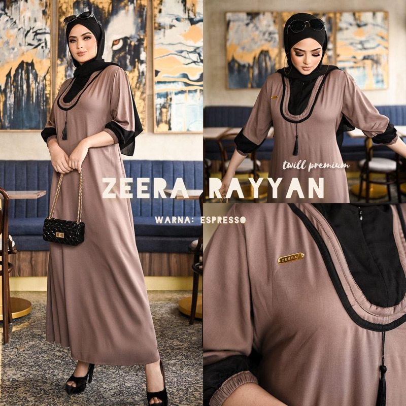 Daster Arab Zeera RAYYAN Midi Dress Busui Twill Premium Big Size