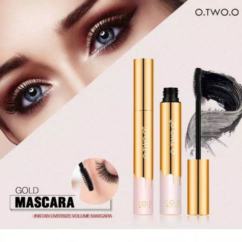 O.TWO.O Gold Mascara Waterproof Long Lasting Curling Eyelash Cosmetic Maskara badai tahan air dan tahan lama