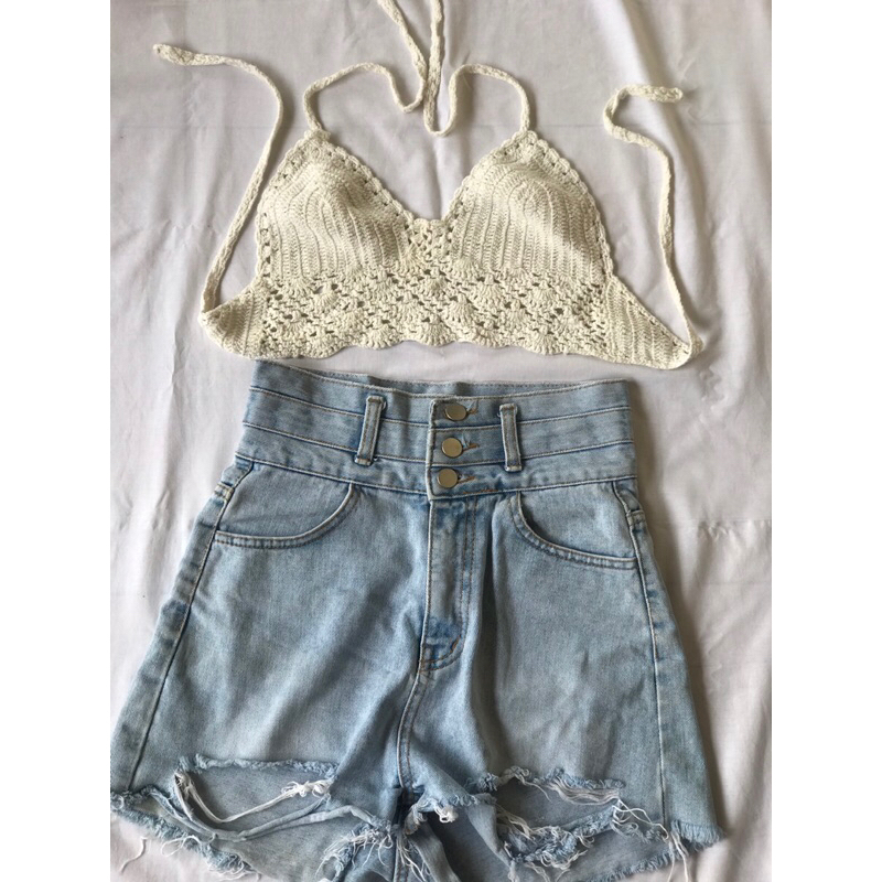 Preloved Top Rajut/Bikini Rajut pantai