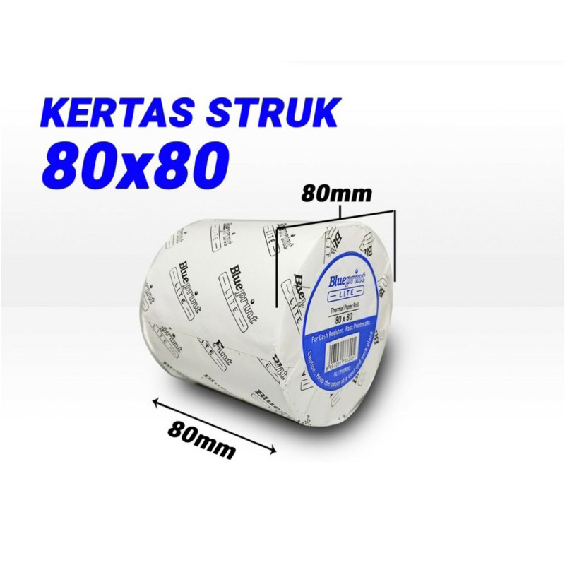 COD 80x80 KERTAS THERMAL PAPER 80x80 mm BLUEPRINT LITE - 1 Roll STRUK KASIR EDC TOL RESI