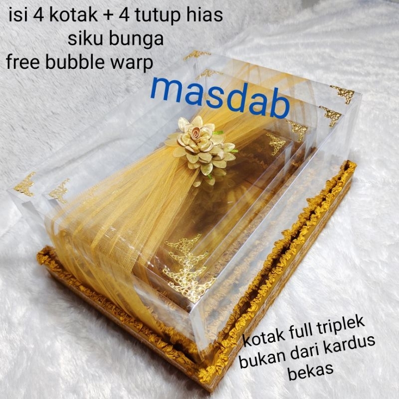 

parsel box mika satin hias tile isi 4 kotak