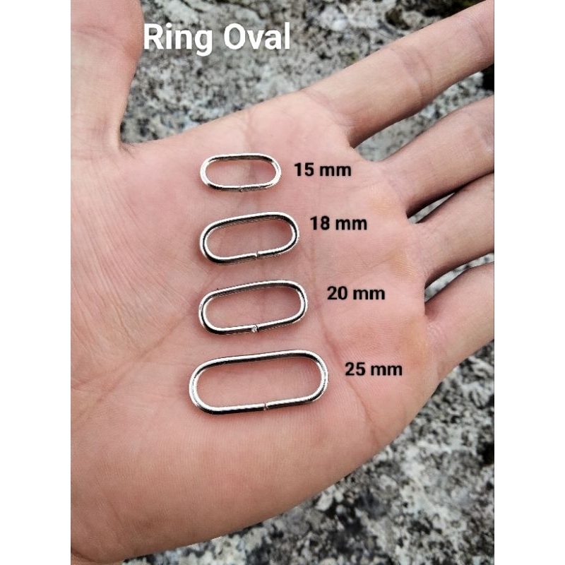 Ring Oval Tas (15 mm)(18 mm)(20 mm)(25 mm)  isi 100 Pcs Ring Tas Ring Oval Tebal