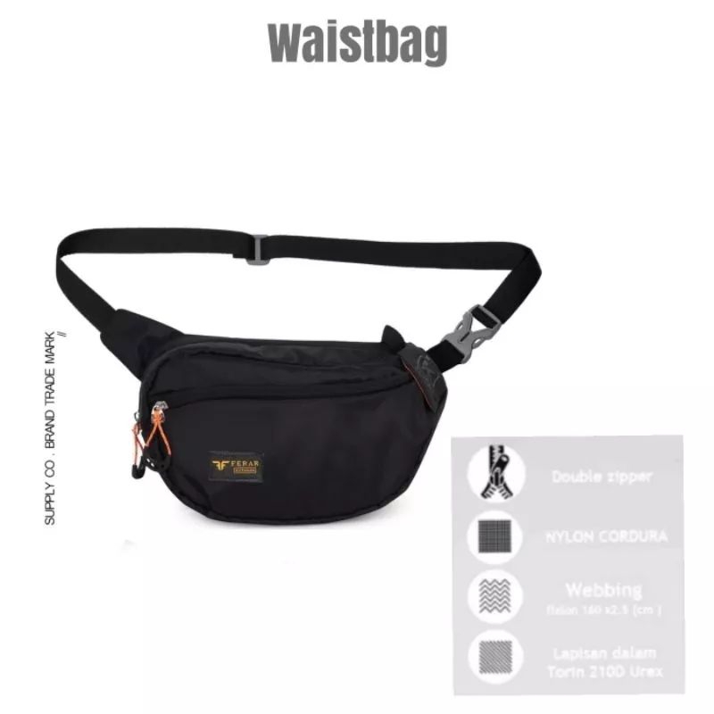 Tas selempang pria wanita Ferar Fish/Tas waistbag