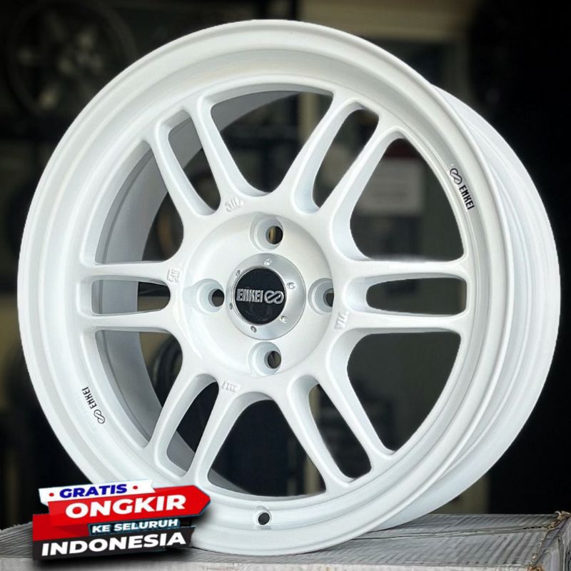 Velg Enkei RPF1 Putih Rossi Ring 15 Mobil Brio Agya Jazz Corolla R15 Lebar 7 Pcd 4x100