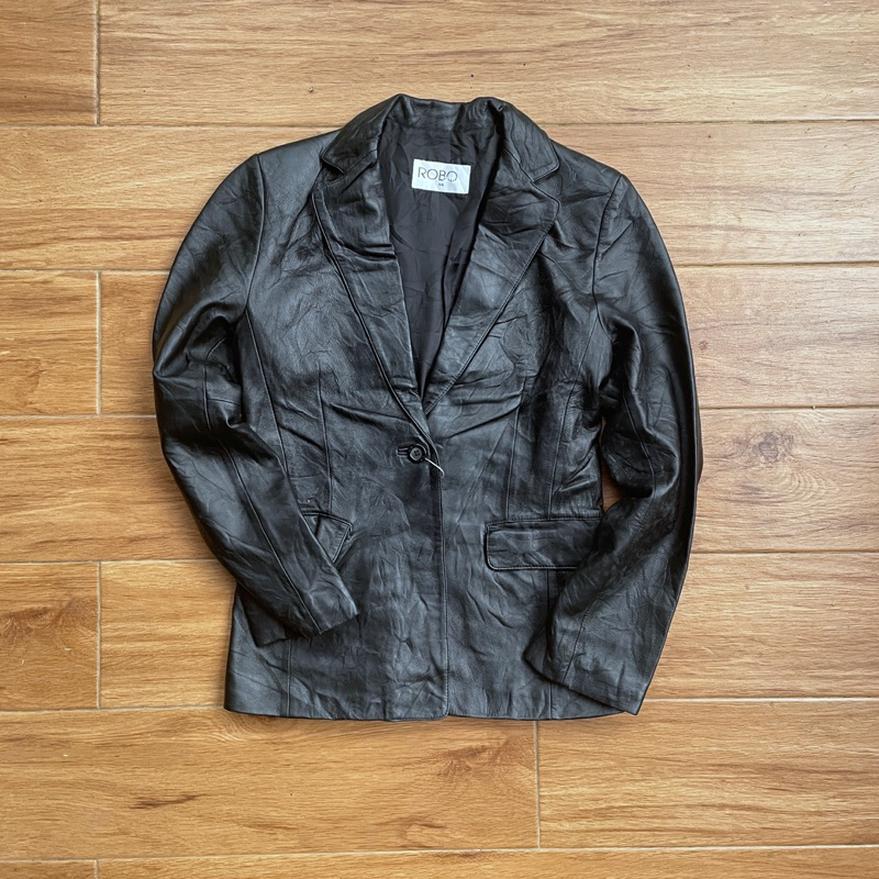 Jas kulit blazer kulit asli pl bekas preloved second