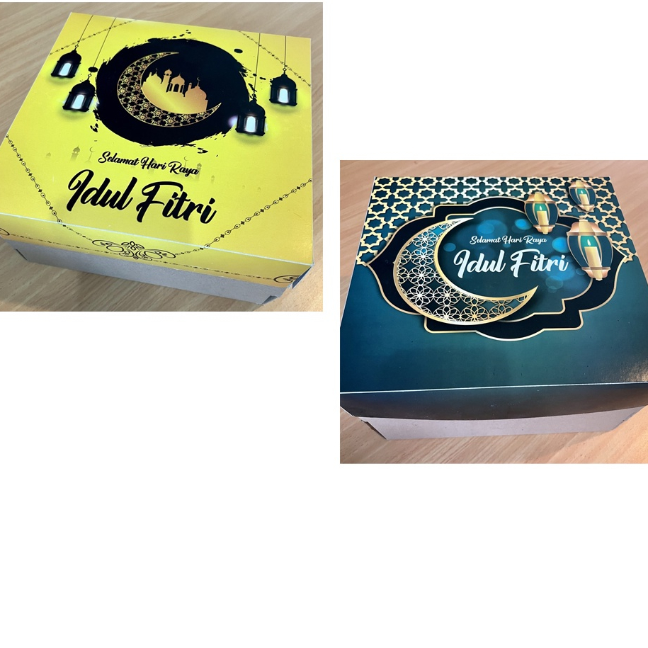 

( 2 pcs ) Kardus Bingkisan Kue Bolu Roti Pudding Lebaran Box Hantaran Snack Idul Fitri Ukuran 30x30 cm