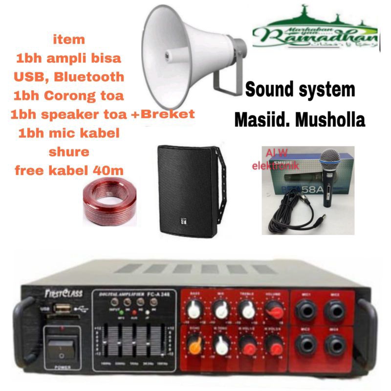 paket Sound System masjid speaker indoor outdoor Toa