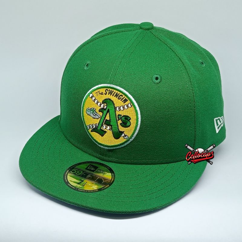 Topi Original NEW ERA 59FIFTY Oakland Athletics Green Cooperstown Logo