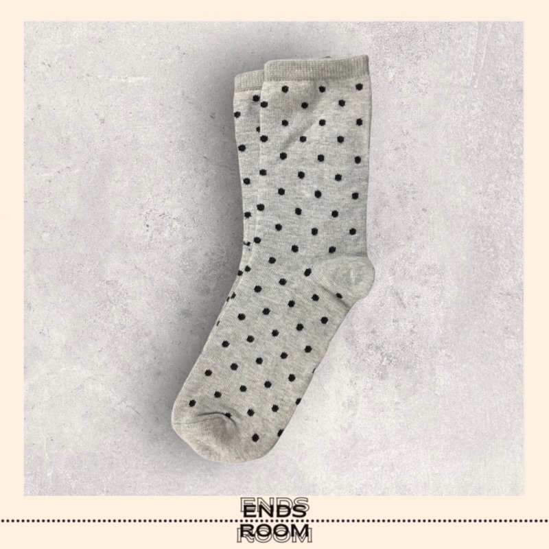 KAOS KAKI PANJANG DOTS ABU KAOS KAKI LUCU