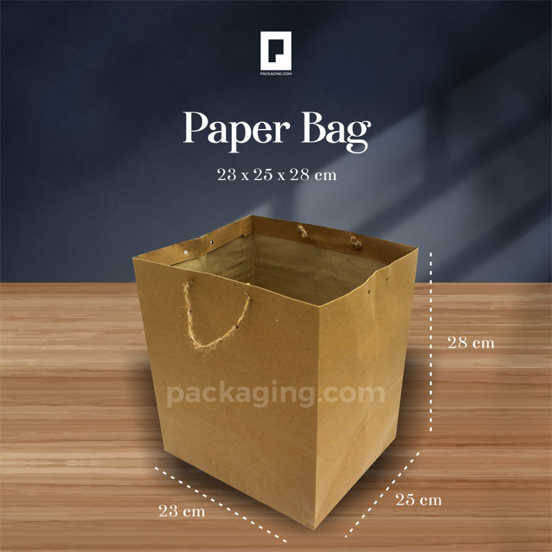 

Paper Bag Polos uk.23x25x28/Kantong Kertas /Tas Kertas untuk kotak uk.23x25x28