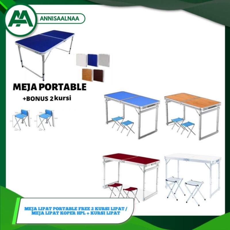 Meja Lipat Portable  /  Meja Lipat Portable Free 2 Lipat Meja  / Lipat Koper HPL  /   Meja Lipat Pra