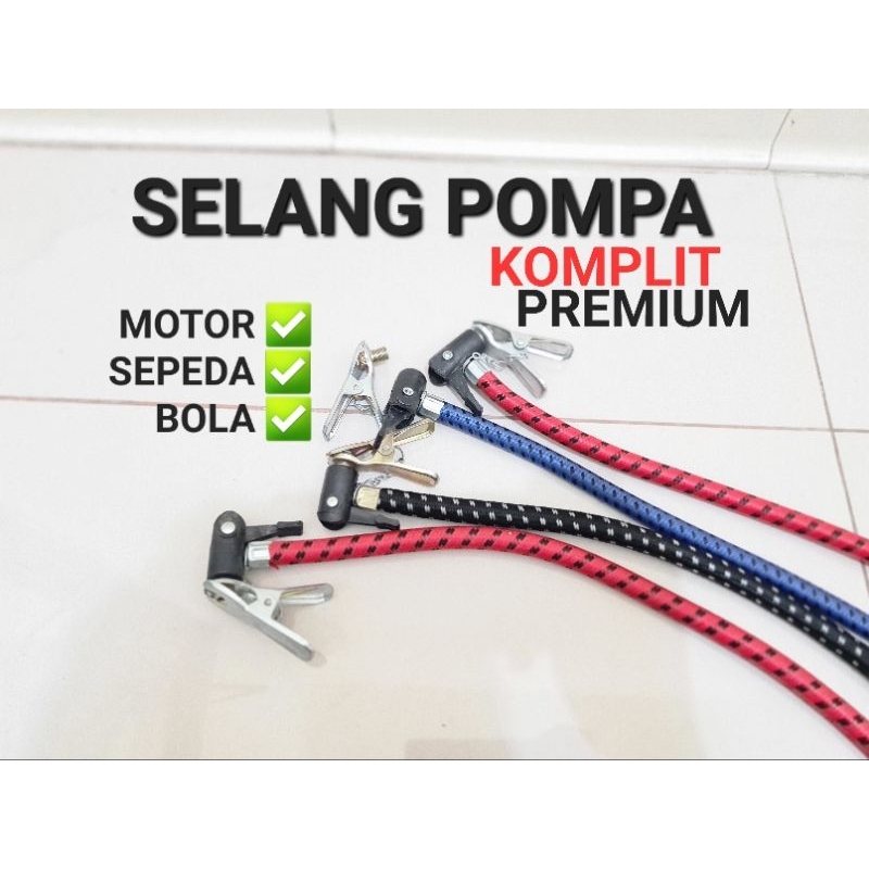 Selang Pompa Angin Ban Sepeda / Motor / Mobil Model Slang Cop Kepala Jepit Tekuk