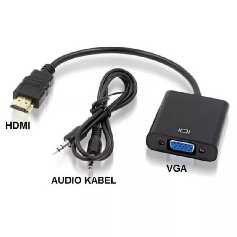 CONVERTER HDMI TO VGA WITH PORT AUDIO 1080P FULL HD