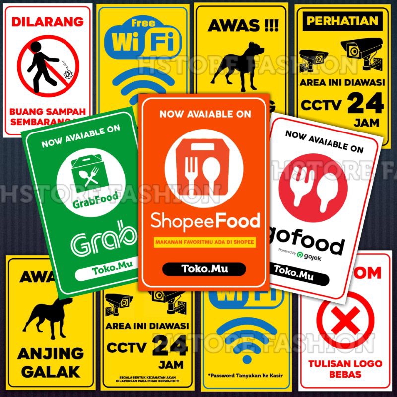 

Stiker Shopeefod Grabfod Stiker CCTV Custom Lengkap Stiker Now Available On