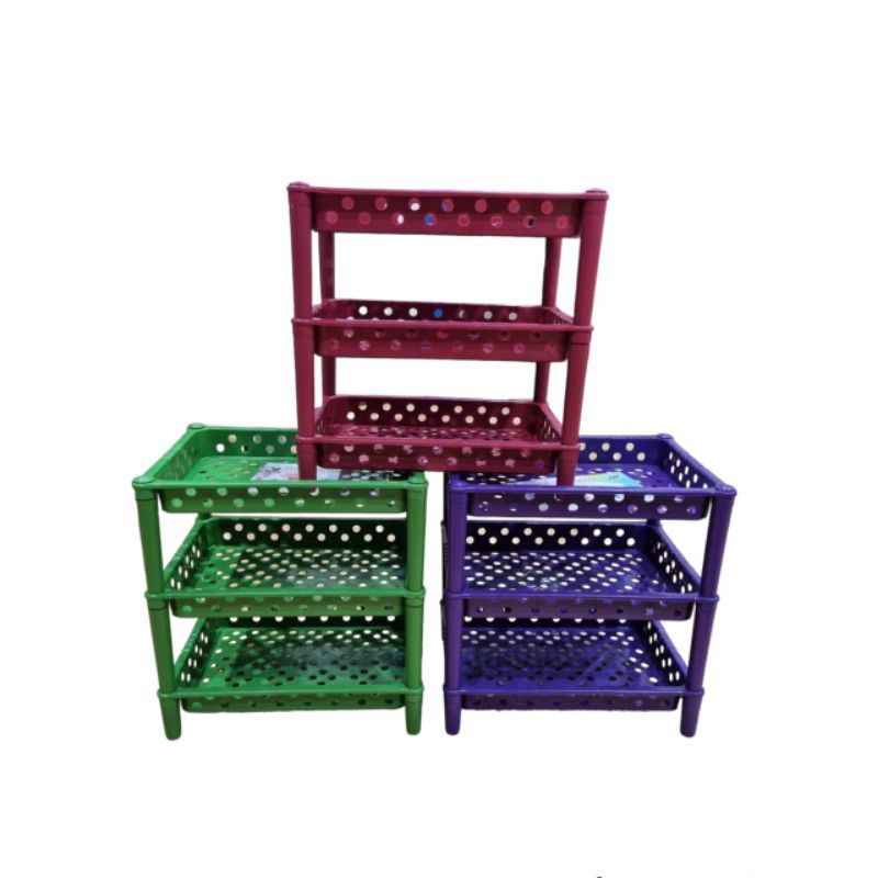 Rak Segi Susun 3 Plastik Kecil&Besar