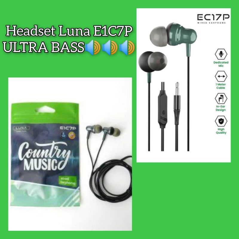 HEADSET LUNA E1C7P ULTRAA BASS