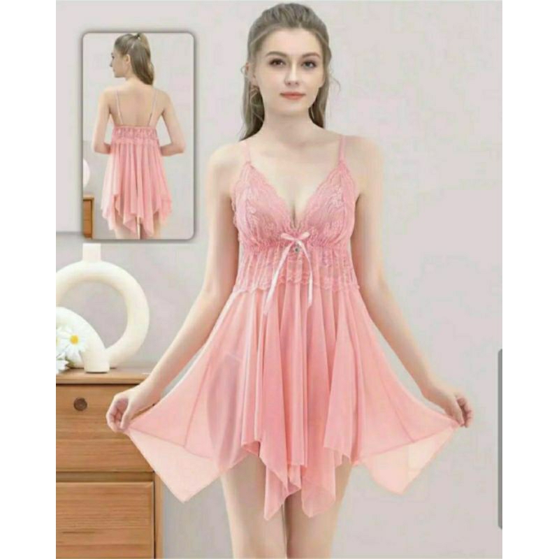 Lingerie Dress Seksi Set G String/New Lingerie Set Dress Premium/Baju Tidur Seksi Premium/Fit To XL