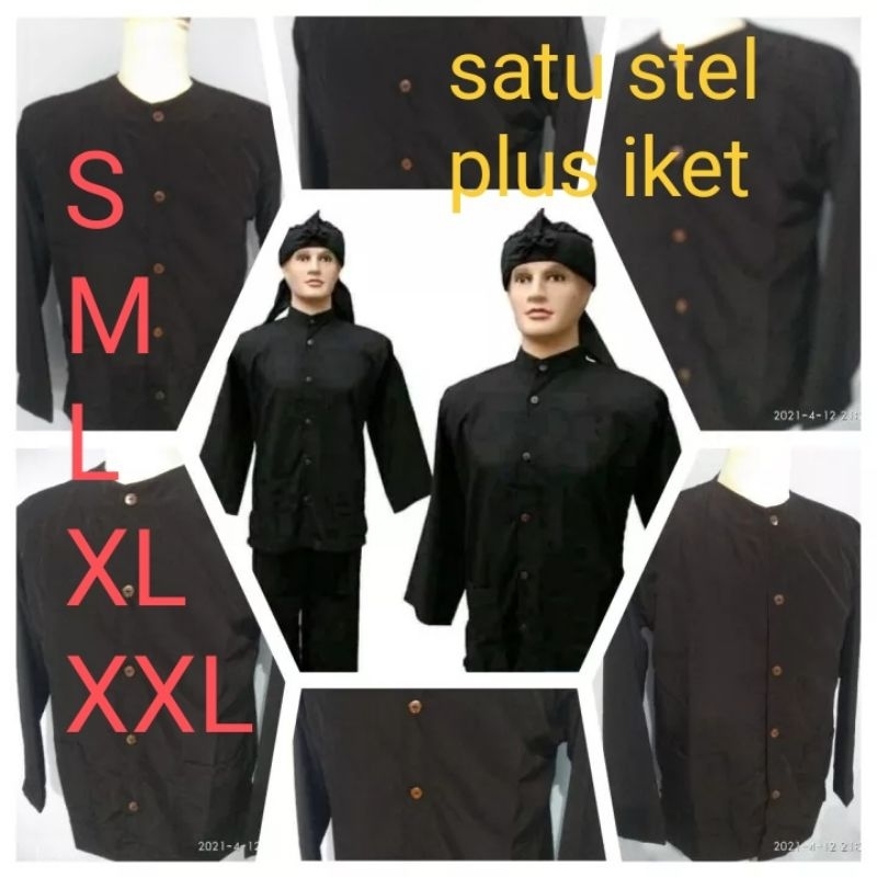 PROMO_BAJU+CELANA free iket pangsi sunda   HITAM size S,M, L,XXL /Baju adat tradisional Sunda