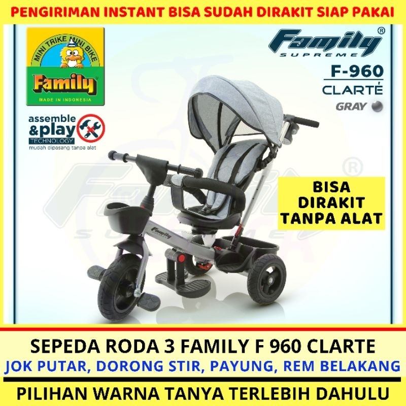 Sepeda Anak Roda 3 (Tiga) Tricycle Stroller Family Premium F360 F361 F362 F363 F960 F970J F8105 Family F 360 F 361 F 362 F 363 F 960 F 970J F 8105