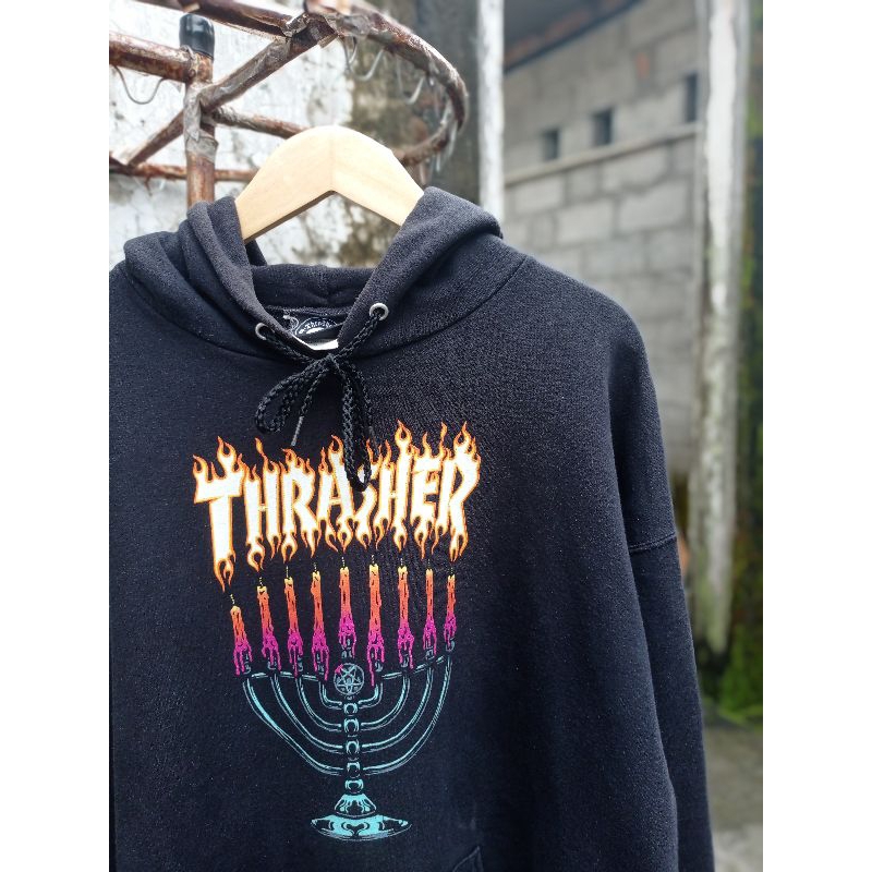 Thrasher menorah pullover hoodie