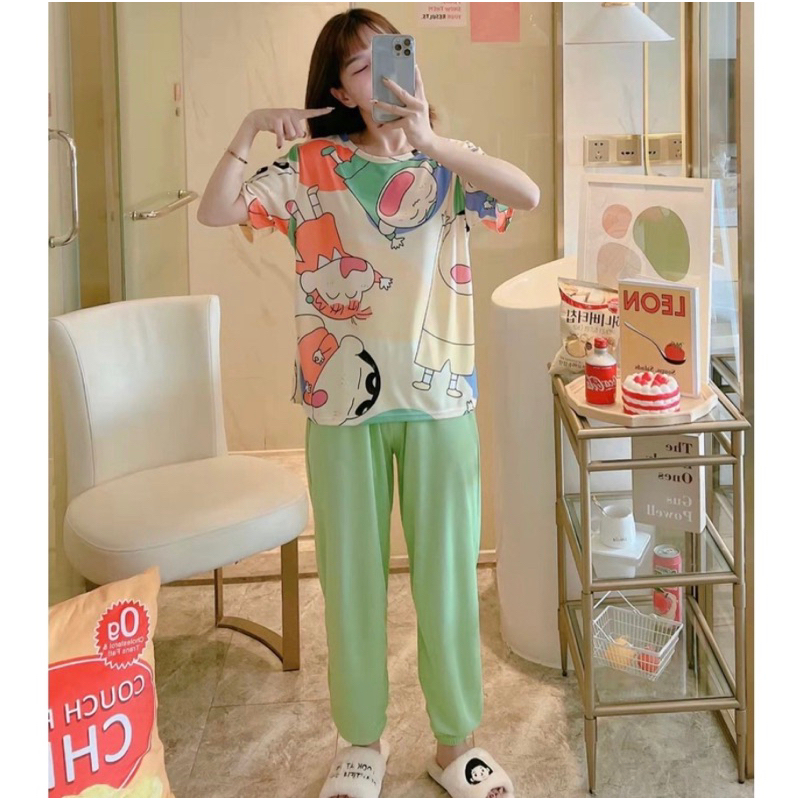 PIYAMA ANAK PEREMPUAN REMAJA ABG TANGGUNG SPANDEX IMPORT SETELAN CELANA PANJANG SIZE L-2XL NEW COLLECTION SINCAN