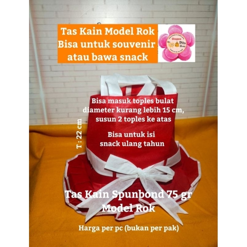 

Tas Kain Souvenir Gift Bag Kantong Bingkisan Model Rok