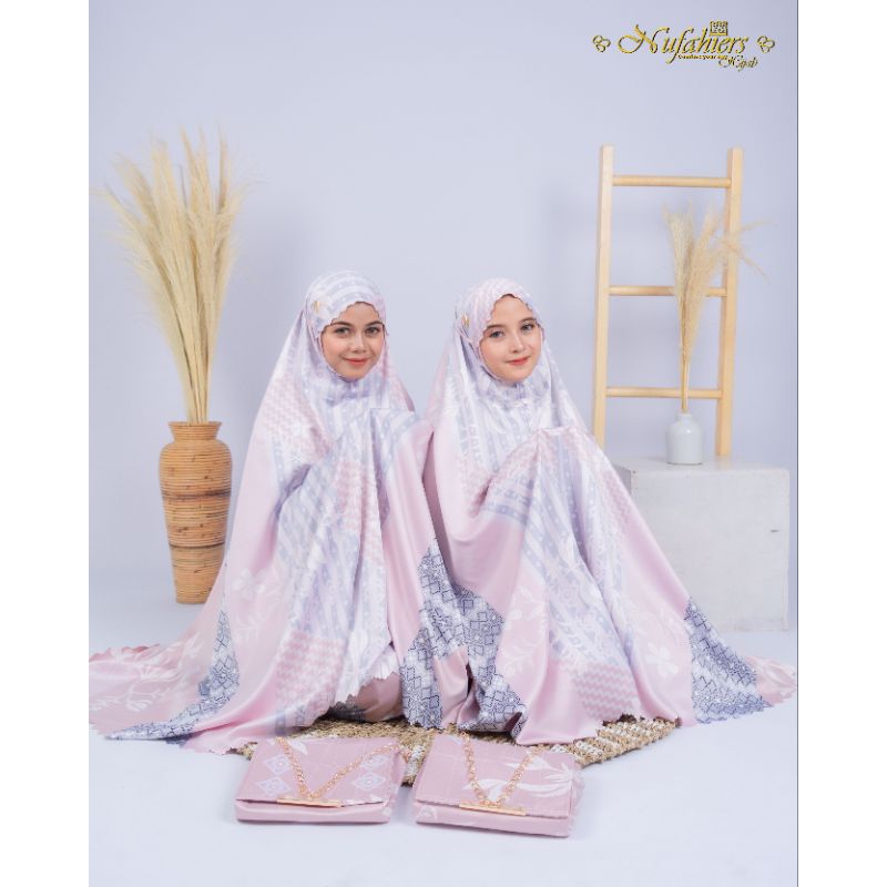 Nufa Dusty Pink Mukena Series Premium two in one (2in1)✨
