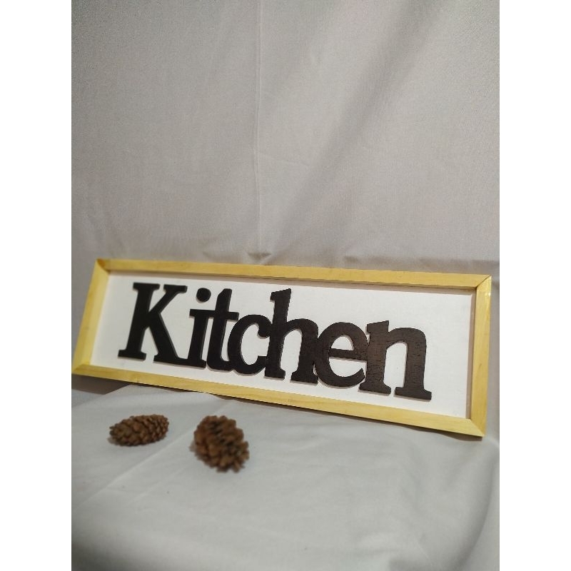 HOME DECOR hiasan dinding kitchen / pajangan dinding frame kayu / hiasan dinding huruf kayu timbul f