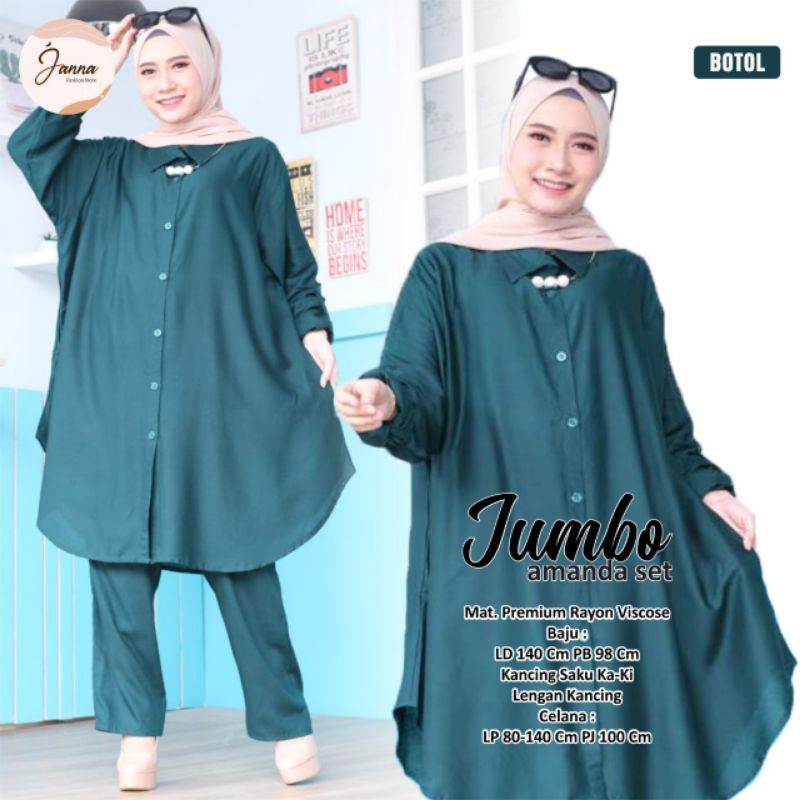 AMANDA JUMBO SET LD 140 cm SETELAN BAJU WANITA BY JANNA