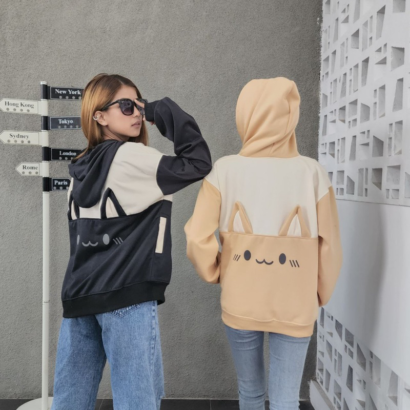 Sweater perempuan MOCHIO CAT ZIPPER