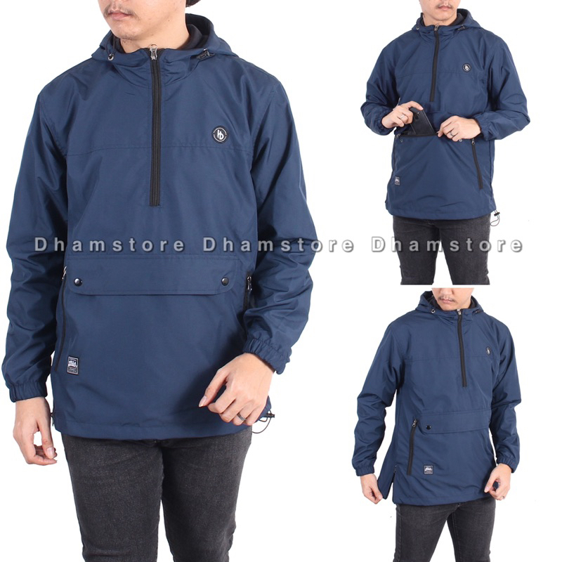 Black Jaket Cougle Holla Broddy Jaket Parasut Jaket Outdoor Jaket Pria