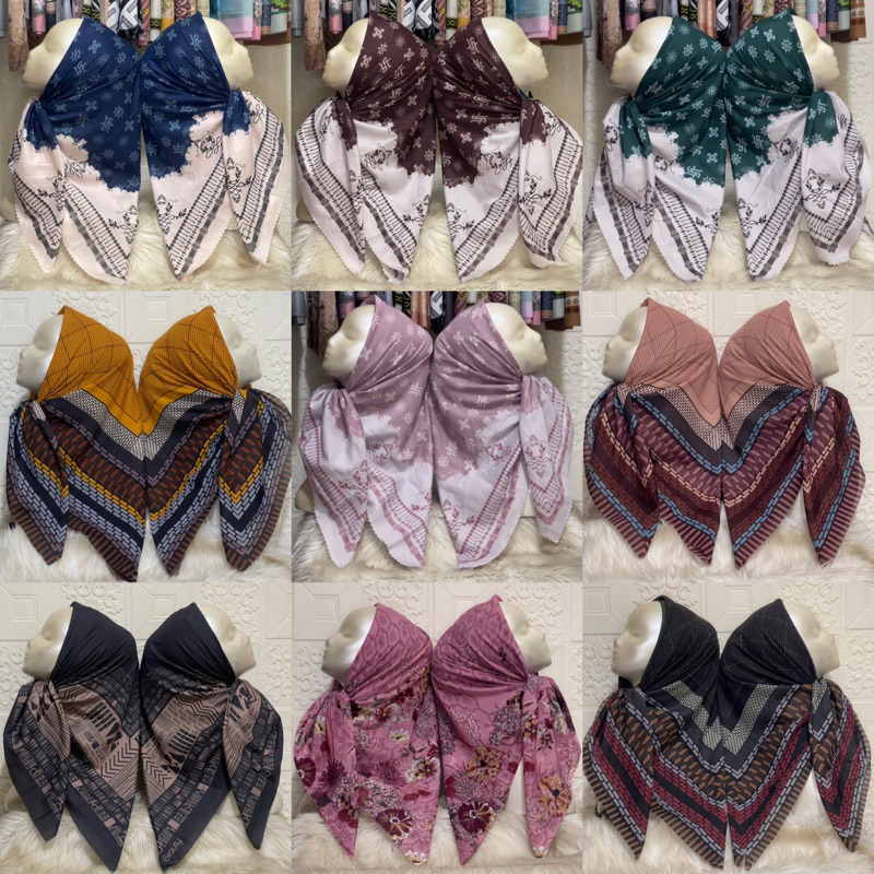 Jilbab Voal Motif 115x115cm