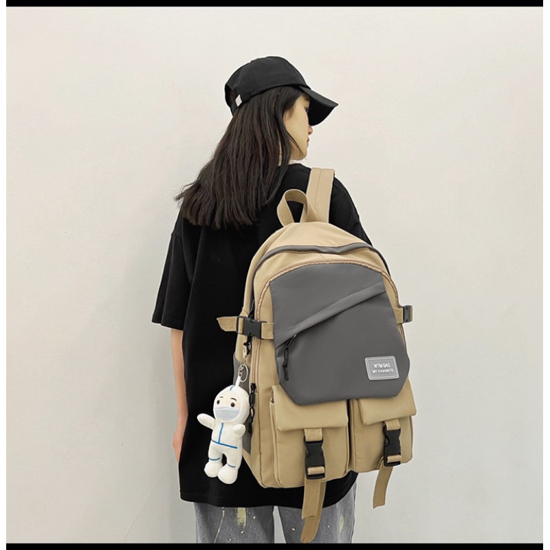 TAS RANSEL WANITA BACKPACK KOREA IMPORT 50 + BONEKA