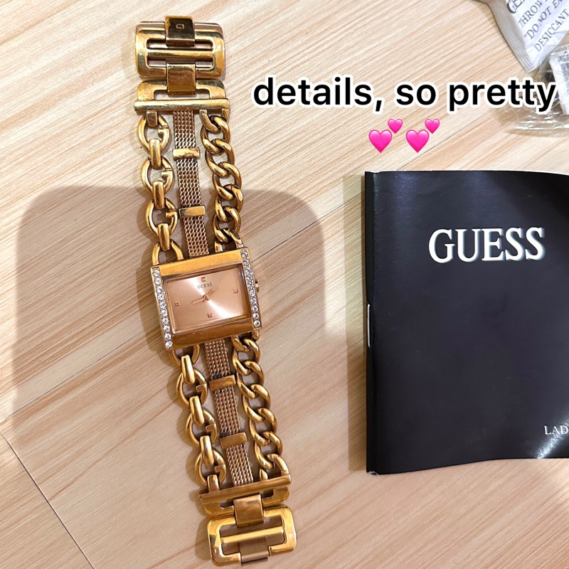 2.7jt Guess watch original preloved jam tangan gelang gold swarovski