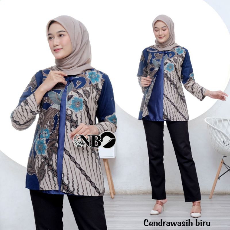 BLOUSE BATIK WANITA ATASAN BAJU BATIK WANITA KATUN