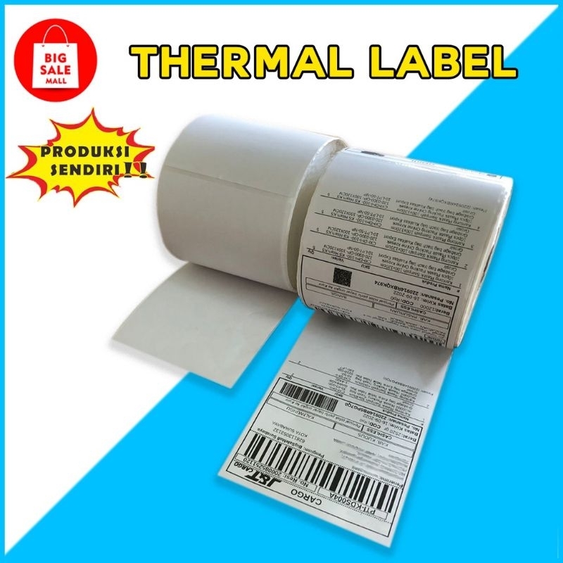 

KERTAS LABEL THERMAL 100x150 ISI 500 STICKER BARCODE STIKER 10x15 cm Thermal roll 100 x 150