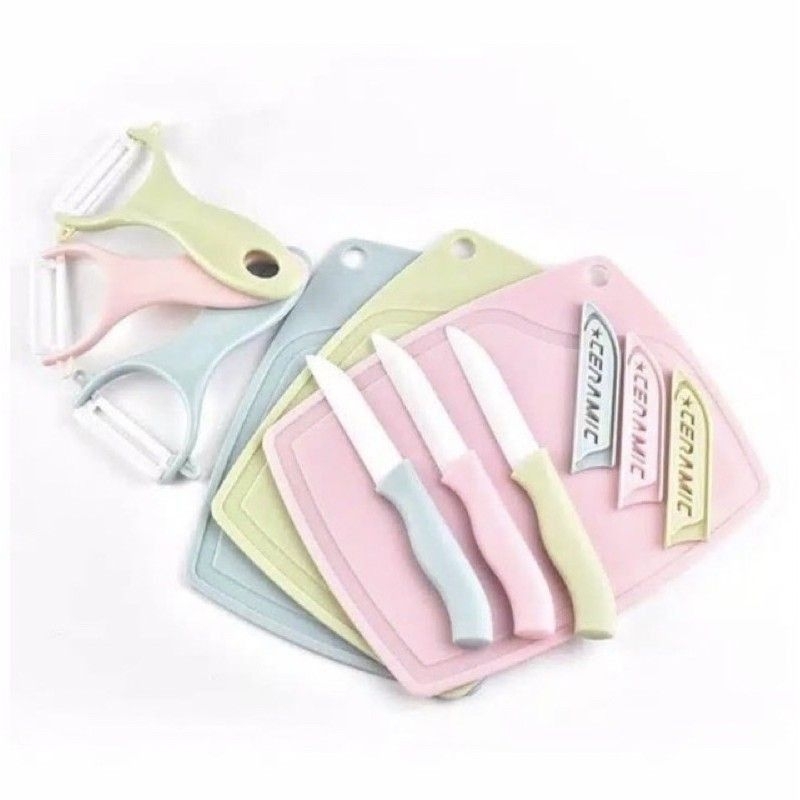 `ღ´ PHINKL `ღ´  Set Pisau buah dan pengupas buah Ceramic
