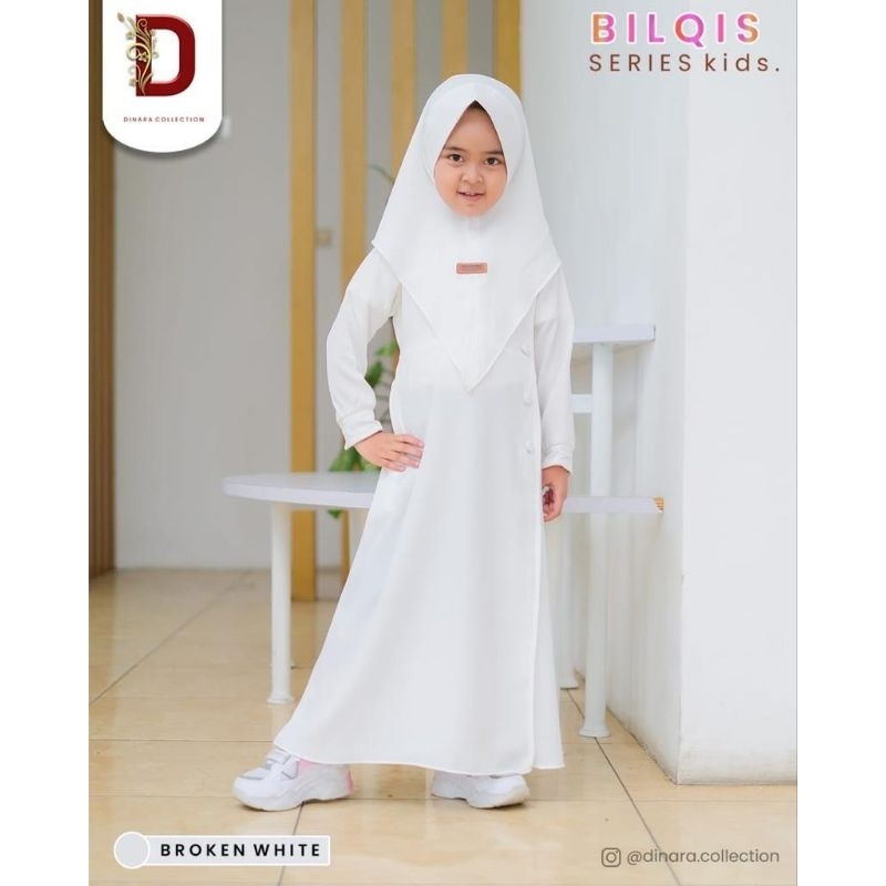 Gamis Putih Anak Set Khimar BILQIS By Dinara.