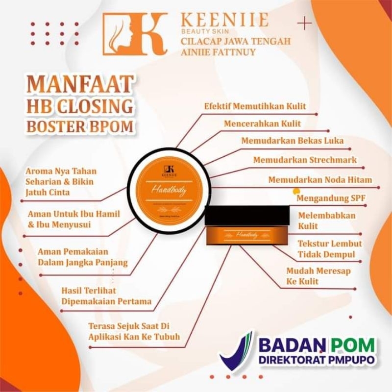 HB LOTION .Hand body keniee skin (Hb bpom)hb boster whitening bpom.